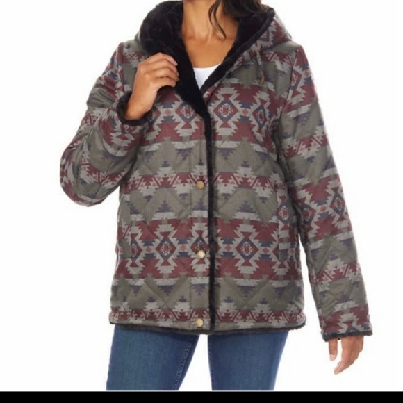 Pendleton Jackets & Blazers - Pendleton Reversible Faux Fur Printed Coat Size M